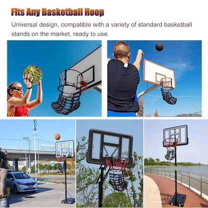 Basketball Shooting Machine 360 Degree Rotatable Basketball Ball Returner, Portable Basketball Shot Returner, Basketball Return Attachment for Hoop Automatic