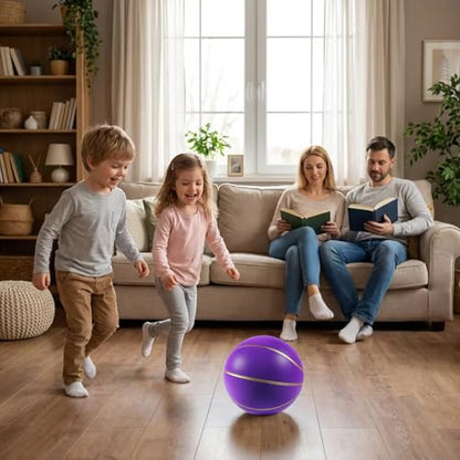Silent Basketball Size7, New Upgraded Weight 600g Grooved Airless Indoor Basketball, Non-derforming Package, Real Feel & Bounce Like Official Ball, Quiet Dribbling Indoor Training