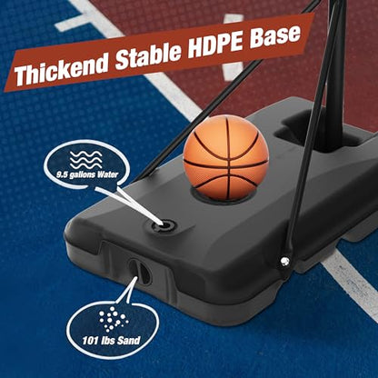 Basketball Hoop Outdoor with 33 Inch Shatterproof Backboard, Portable Basketball Goal System - style: 4.0-8.5FT (Gray)