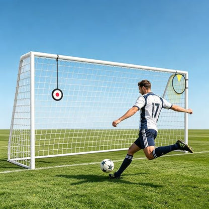 12×6FT Soccer Goal for Backyard,Sturdy Metal Frame Soccer Goal with Shooting Target Net, 12 Training Cones,Outdoor Full Size Soccer Goals Training Equipment for Kids Teens Adults - size: 12x6