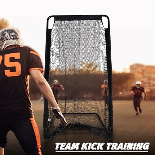 Football Kicking Cage Net - Heavy Duty Portable Training Net with Steel Frame for Backyard Indoor Outdoor Field Goal Training & Punting Passing Kicking Practice - Kids & Adults Use - style: 4x7 Football Kicking Cage Net