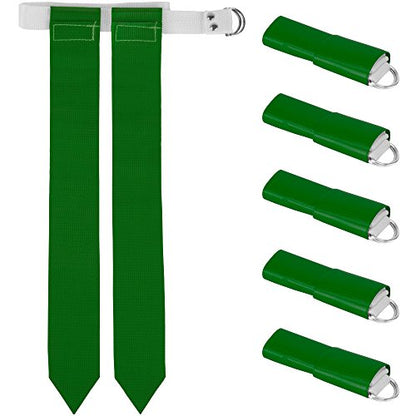 Crown Sporting Goods 6-Pack Flag Football Team Set - 6 Belts with 12 Flags Plus Accessories - color: Green