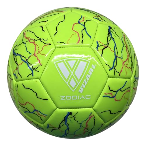 VIZARI Zodiac Youth Soccer Ball Synthetic Leather Soccer Ball for Boys, Girls, and Toddlers | Durable & Waterproof Design for Training and Games (Pak of 1, 6 & 12) - color: Green, size: 3