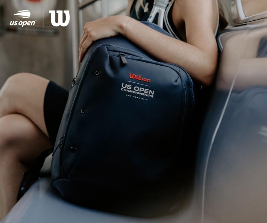 WILSON 2025 US Open Tour Tennis Backpack - Navy, Holds up to 2 Rackets