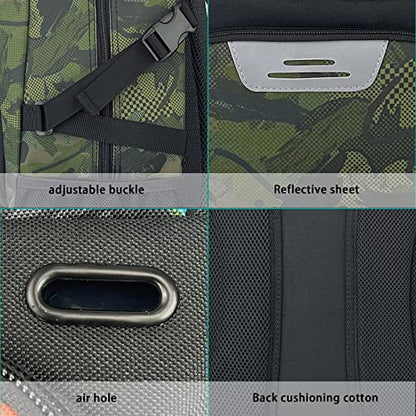 GRANDUP Basketball backpack with ball and shoes compartment Fit Volleyball, soccer, Swim, Gym, Travel, and School, large capacity sports training equipment bags - color: camo art