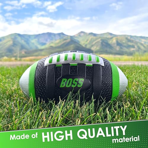 BOSS Foam Football - Toddler Junior Football for Kids - Each Quality Kids Football is 9” – Soft, Small Football Youth - color: Green