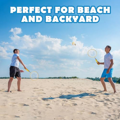 Kids Badminton Rackets Set with Soft Grip, Oversize & Lightweight Shuttlecocks Racquet with Carry Bag for Children Youth, 2 Player Sport Game for Indoor Outdoor Backyard