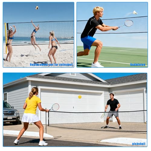 Luwint 21ft Volleyball Net for Backyard, Replacement Net for Volleyball, Pickleball, Badminton