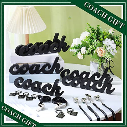 Sratte Thank You Coach Gift Including Wood Sign Appreciation Keychain Whistles Pen for Coach Gift Ideas