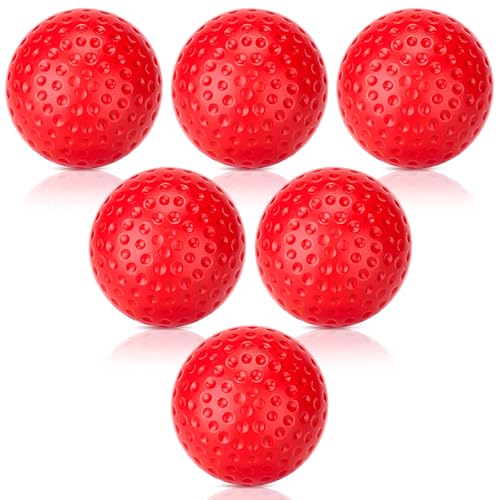 6/12/24 Pcs Plastic Baseballs for Kids, Neon Baseball Tballs for Backyard Game, Lightweight Plastic Practice Replacement Balls for Boys Girls Outdoor Yard Games Baseball Bat Sets - color: Red