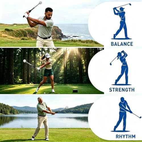 Golf Swing Trainer Kit for Right Handed Golfers Only – 3-in-1 Set Includes Swing Trainer, Wrist Fixator & Grip Trainer – Perfect for Tempo, Posture & Grip Correction – Portable Practice Aid