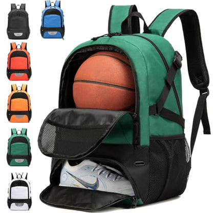 Basketball Bag Backpack, Large Capacity Sports Equipment Bags for Basketball, Soccer, and Volleyball.