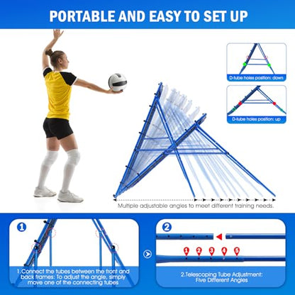 Volleyball Baseball Rebounder Net, Softball Rebounder Pitchback Net Quick Adjustments, Quick Adjustments Lacrosse Bounce Back Practice Equipment, Ideal for Outdoor Indoor and Backyard Training - size: 4FTx4FT, style: Multi-Sport Rebounder Net