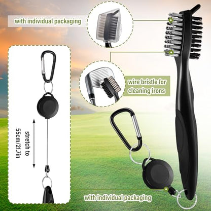 Liliful 12 Pcs Golf Accessories Kit, Include Golf Ball Bag with Hook Towel Tees Magnetic Ball Marker Divot Tool Cleaner Brush for Women Man Gifts(Initial B,Black)