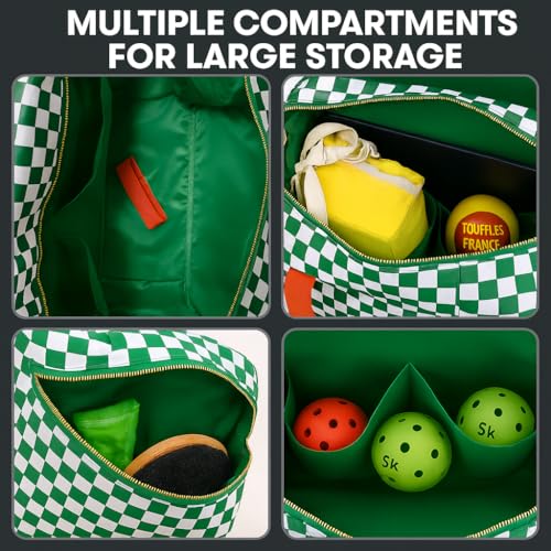 Pickleball Bag for Women & Men 3-in-1 Neoprene Pickleball Paddle Bag with Fence Hooks, Paddle Cover & Pockets, Water-Resistant Pickleball Tote Bag with bottle holder