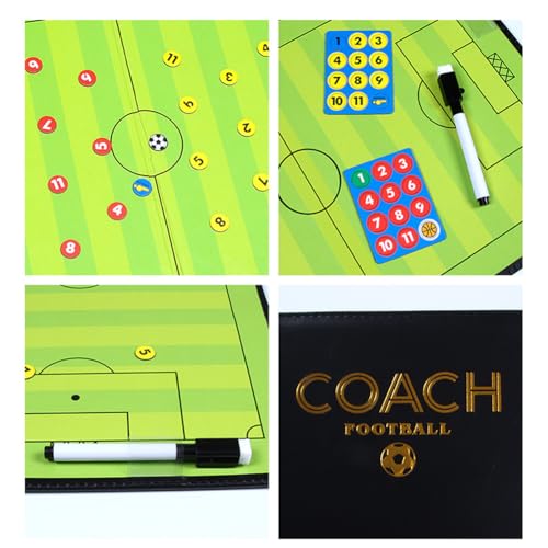Football Tactic Board, Soccer Coaching Marker Board with Magnets, 2pcs Whiteboard Marker, Eraser