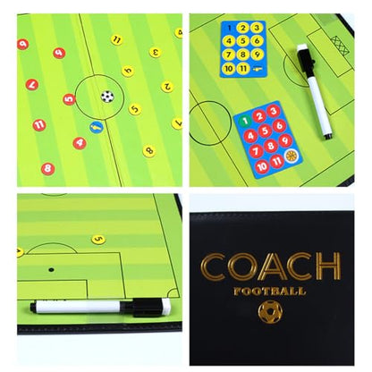 Football Tactic Board, Soccer Coaching Marker Board with Magnets, 2pcs Whiteboard Marker, Eraser