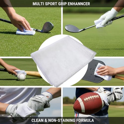 Sports Tackiness Towel Grip Enhancer for Golf, Tennis, Baseball, Basketball, Microfiber, Non-Toxic, Won't Stain, Moisture Repelling (4)