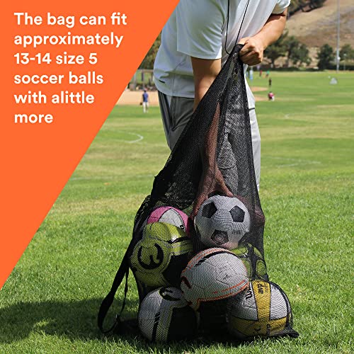 Fitdom Extra Large Heavy Duty Mesh Bag. Best for Soccer Ball, Water Sports, Beach Cloth, Swimming Gears. Adjustable Shoulder Strap. Secure Side Pocket - style: 40" X 30" Large