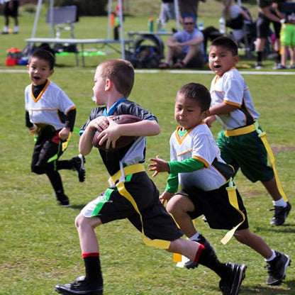Peryiter 2/12/24/36 Player Flag Football Belt, Adjustable Football Belts and Flags for Kids Youth Adult Sport Team Training - color: Yellow