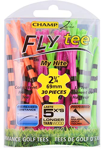 Champ Zarma FLYtee My Hite 2-3/4" 30 count - color: Citrus Mix/Black Stripes