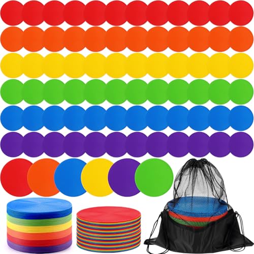 Tinideya TPE Floor Spot Markers Dots for Gym Flat Non Slip Spot Marker Dance Dot for Gym Sports Soccer Basketball Agility Training Field Marking Equipment - size: 8 Inch