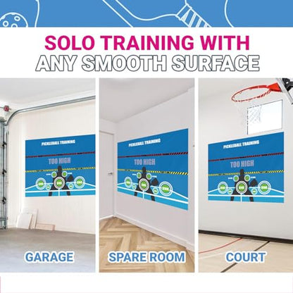 Dink Wall Rebounding Pad Pickleball Training Dink Pad, Wall Practice Rebounder Aid, Pickleball Rebounder, Transform Any Wall into a Pickleball Court and Net Multicolor