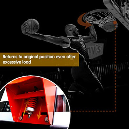 Professional 180º Heavy Duty Breakaway Basketball Rim，18 inch Single Spring Flex Rim Goal Replacement fit Indoor and Outdoor Backboard - color: 1-Single Spring