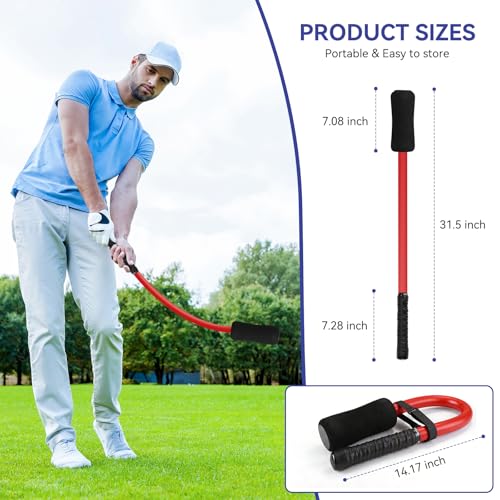 MIKOSI Golf Grip Trainer, EVA Foam Golf Swing Trainer Warm-Up Stick for Strength Grip Tempo & Flexibility Training, Indoor Outdoor Safe Golf Training Aid for Beginners & All Levels