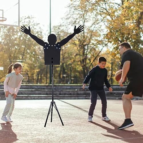 LXLZYXSF Pro Basketball Shooting Trainer Defender Dummy - Adjustable Arms & Height, Kids Adults Dribbling Training Aid, Metal Tripod Base, Hands-Up Mannequin (Size : 157-232cm(61.8-91.3 inch))