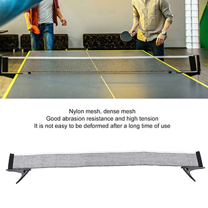 Professional Standard Table Tennis Net Bracket Set, Wireless Table Tennis Net Rack Kit with Nylon Net and Stainless Steel Clamps for Indoor Outdoor Play