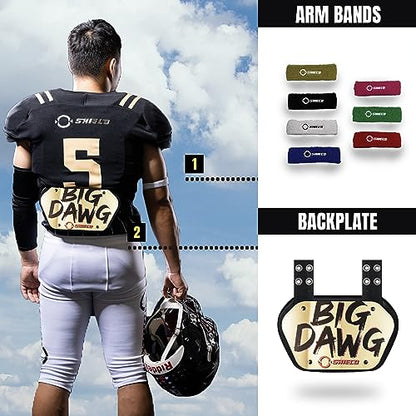 O Shield Golden Cross Chrome Football Back Plate, Lower Back Pads for Football Players, Rear Protector, Cross Series - size: Adult (Weight more than 180 Pounds), style: Big Dawg