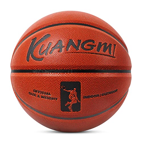 Kuangmi Authentic Series Basketball,Made for Indoor & Outdoor Game Ball Official Size 7/6/5,29.5",28.5",27.5" - color: Brown, size: Size 7 - 29.5"