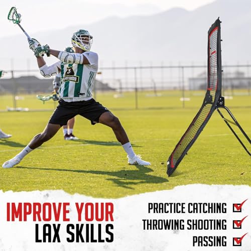 ZEALFEEL Lacrosse Rebounder, 4x7FT/4x6FT Volleyball Rebounder for Backyard with 5 Rebound Angles, Target Strip, Lacrosse Rebound Net Perfect for Lax Baseball Volleyball & Soccer Practice - size: 4×7ft Volleyball/Lacrosse Rebounder