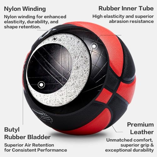 SKEO Weighted Basketball, 2.2/3/3.3LBS 28.5"/29.5" Trainer Heavy Basketballs Made of Composite, Indoor Outdoor Training Ball for Improving Handling Dribbling Rebounding - size: Size 7 Adult & Pro -3.3LBS/1.5KG