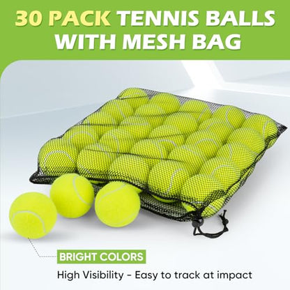 Treeroot 16/30/40/60 Pcs Tennis Balls, High Elasticity Tennis Balls Bulk, Comes with a Portable Mesh Bag, Tennis Ball for Dogs, Suitable for Beginner Training Ball, Durable & Bounce