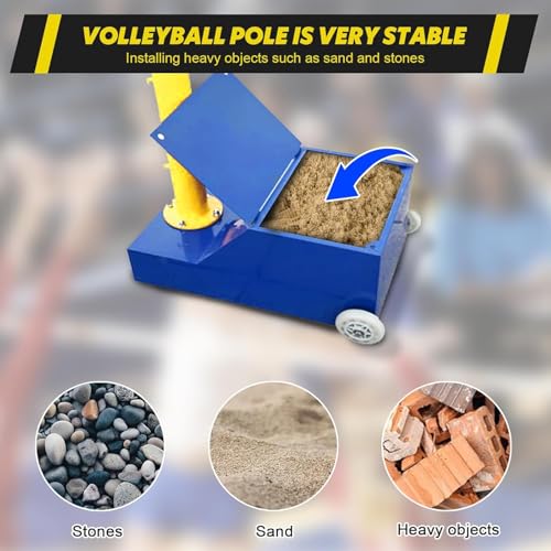 Adjustable Volleyball/Badminton Net with Wheels, 4 Heights (5ft-6.8ft), Portable Poles for Kids & Adults, Perfect for Backyard Games & Sports Events