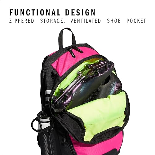 adidas Stadium 4 Soccer Backpack – Team Sports Bag with Ball Pocket, 36L - color: Shock Pink/3.0