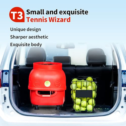 Tennis Ball Machine Automatic Portable Tennis Ball Launcher, App-Controlled - Pre-Programmed and Custom Drills, 120-Ball Capacity,Lightweight Design – for Beginners to Intermediate Players