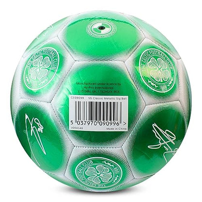 Hy-Pro Officially Licensed Classic Signature Soccer Ball, Metallic, Size 5, Training, Match, Merchandise, Collectible for Kids and Adults - style: Celtic F.C.