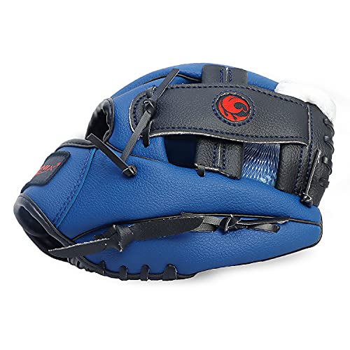 PHINIX Baseball Glove Tee Ball Mitts with Soft Ball for Kids Play & Training 8.5"-10" - color: Navy, size: 9"Right Hand Throw