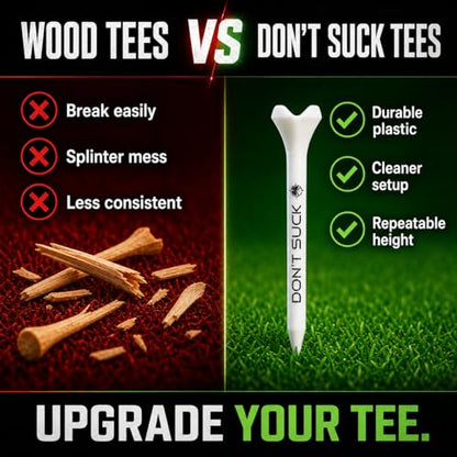 Don't Suck Collection - with Durable 4-Prong Golf Tee PureFlight Tech for Straighter and Longer Drives and Limited Edition Microfiber Magnetic Golfing Towel (16"x24")