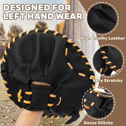 Pancake Baseball and Softball Training Glove, Flat & Soft Premium Fielding Gear for Right-Hand Throw, Great Choice for Teens Regular