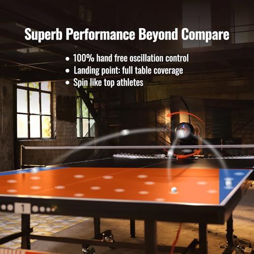PONGBOT Table Tennis Robot with Net, Automatic Ping Pong Machine, E-Pad/APP Control, 396 Pre-Saved Ball Trajectories, Programmable Drills