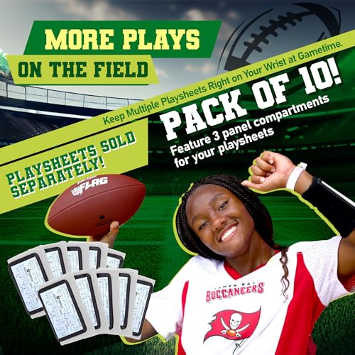 Football Play Wristbands - Youth Quarterback Gear - Wristband Playbook for Football and Softball Signs - color: White