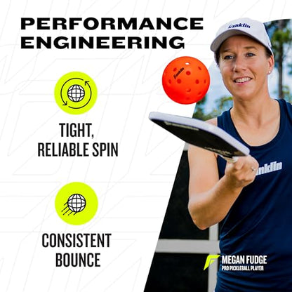 Franklin Sports X-40 Outdoor Pickleballs - Official Ball of USA Pickleball, APP Tour + US Open - Regulation Size