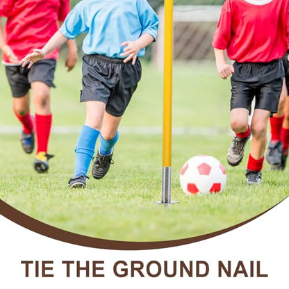 Soccer Corner Flag Spring Base with Ground Spike Portable Football Agility Training Equipment Flagpole Holder for Field Marking and Training Games