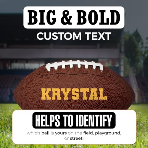 HAMMET Personalized Football - Customized Football Made with Composite Leather with Your Name or Text - Official Size Custom Gifts for Players, Coaches and Teams