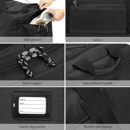 170L Extra Large Baseball Bag with Wheels Gym Duffle Softball Catchers Coach Team Equipment Bags Collapsible Rolling Travel Duffel Bat Gear Bag for Hockey Basketball Football Volleyball Soccer - color: Black