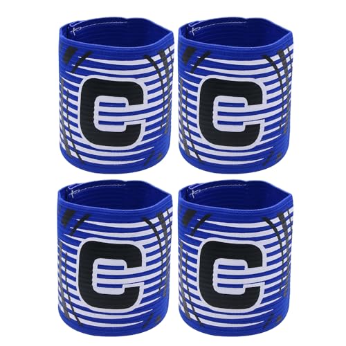 Elastic Soccer Captain Armband for Youth and Adult - size: Blue